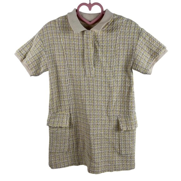 Zara Other - Zara Yellow and Beige Tweed Dress